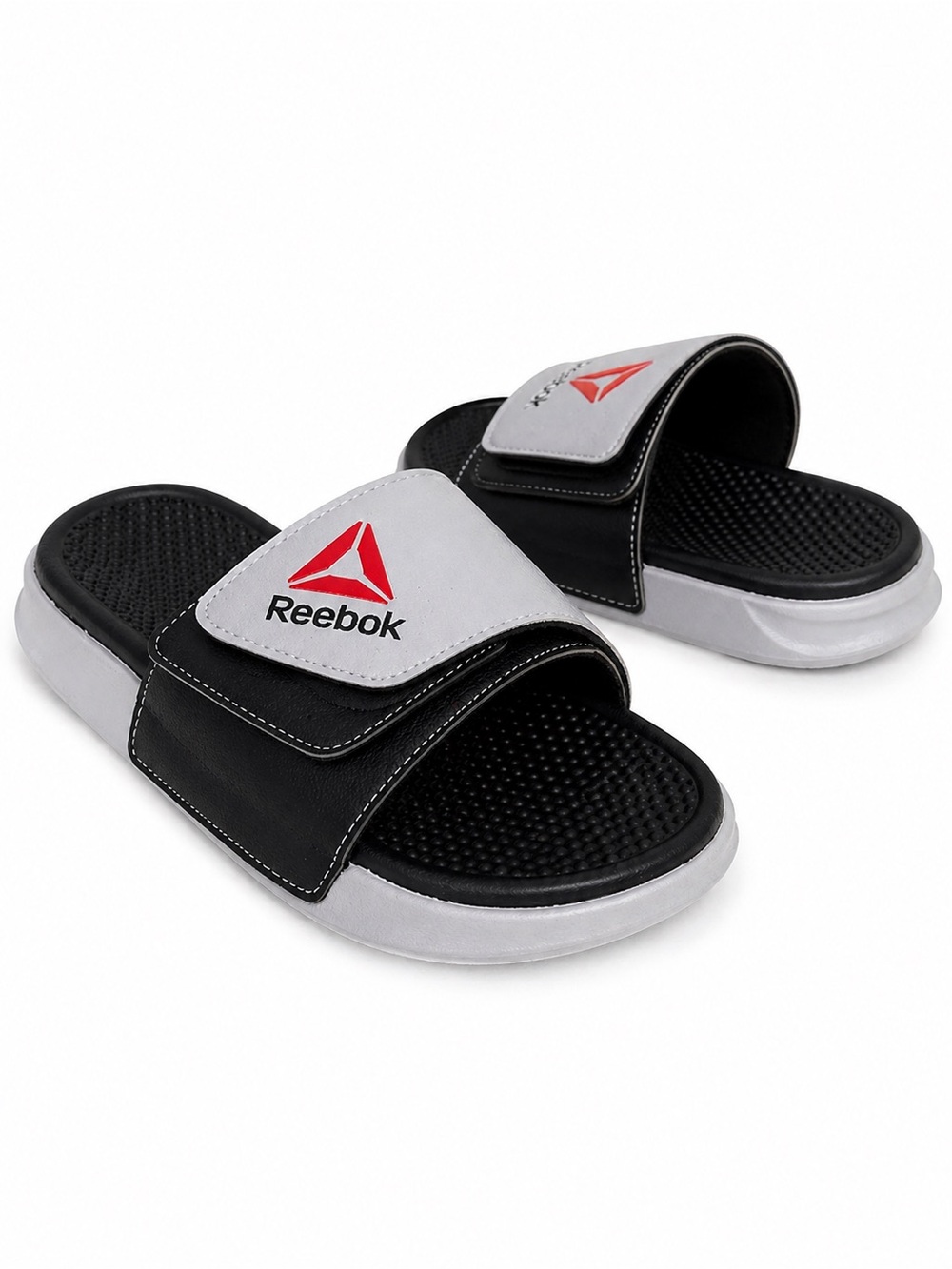 Reebok Kids Slide Sandals Black Gray Adjustable Strap Size 2 NWT